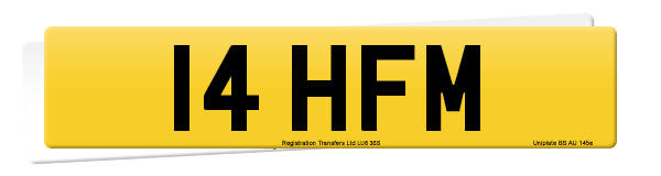 Registration number 14 HFM